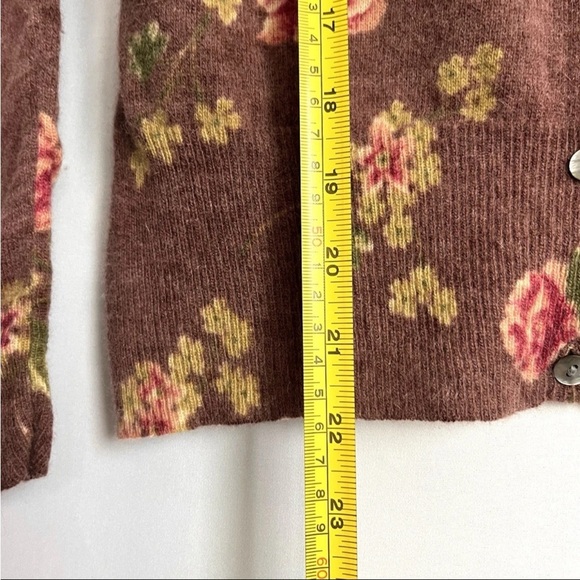 Laura Ashley Cardigan Sz S Angora Wool Rose Print Button Up Vtg Cottagecore EUC - Picture 12 of 15